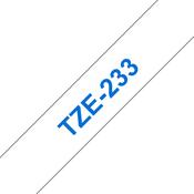Brother TZE-233 Labelling Tape Blue on White 12mm W 8m L image