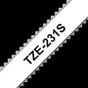Brother TZE-231S2 Labelling Tape Black on White 12mm W 4m L image