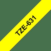 Brother TZE-631 Labelling Tape Black on Yellow 12mm W 8m L image