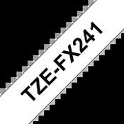 Brother TZE-FX241 Flexible ID Tape Black on White 18mm W 8m L image