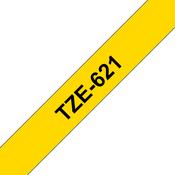Brother TZE-621 Labelling Tape Black on Yellow 9mm W 8m L image