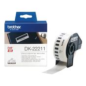 Brother DK-22211 White Continuous Film Tape Black Print on White 29mm W 15.24m L image