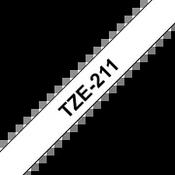 Brother TZE-211 Labelling Tape Black on White 6mm W 8m L image