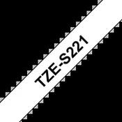 Brother TZE-S221 Strong Adhesive Tape Black on White 9mm W 8m L image