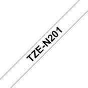 Brother TZE-N201 Labelling Tape Black on White 3.5mm W 8m L image