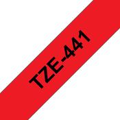 Brother TZE-441 Laminated Tape Black on Red 18mm W 8m L image