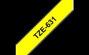 Brother TZE-631S Labelling Tape Black on Yellow 12mm W 4m L image