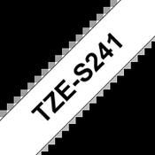 Brother TZE-S241 Strong Adhesive Tape Black on White 18mm W 8m L image