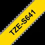 Brother TZE-S641 Strong Adhesive Tape Black on Yellow 18mm W 8m L image
