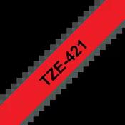 Brother TZE-421 Labelling Tape Black on Red 9mm W 8m L image