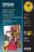 Epson Value Glossy Photo Paper - 10x15cm - 2x 20 sheets BOGOF image