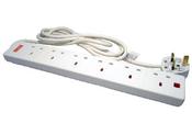 Cables Direct RB-02M06SPD power extension 2 m 6 AC outlets Indoor White image