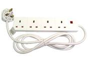 Cables Direct RB-02M04D power extension 2 m 4 AC outlets Indoor White image
