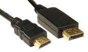 Cables Direct DisplayPort - HDMI 1m Black image