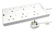 Cables Direct RB-03-6GANGSWD power extension 3 m 6 AC outlets Indoor White image