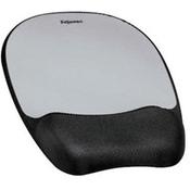 Fellowes Mouse Mat Wrist Support - Memory Foam Mouse Pad with Soft Foam Pillow - Ergonomic Mouse Mat for Computer Laptop Home Office Use - Compatible with Laser and Optical Mice - Silver image