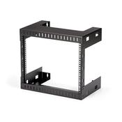StarTech.com 8U 19 Wall Mount Network Rack - 12 Deep 2 Post Open Frame Server Room Rack for DataAVITComputer EquipmentPatch Panel with Cage Nuts &amp; Screws 135lb Capacity Black RK812WALLO