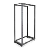 StarTech.com 4-Post 42U Mobile Open Frame Server Rack Four Post 19 Network Rack with Wheels Rolling Rack with Adjustable Depth for ComputerAVDataIT Equipment - Casters Leveling Feet or Floor Mounting
