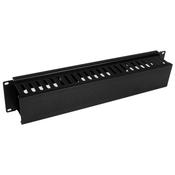 StarTech.com Horizontal 2U Server Rack Cable Management Finger Duct w Cover - 19 Network Rack Wire Duct Raceway Panel - Slotted Wire Duct