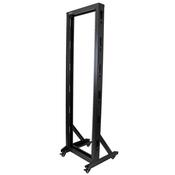StarTech.com 2-Post 42U Mobile Open Frame Server Rack Two Post 19in Network Rack with Wheels Rolling Open Rack for AVDataMediaIT Equipment Computer Rack for HomeOffice Spaces - Casters Included