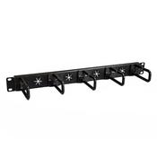 StarTech.com 1U 19 Cable Management Organizer - D Ring Hook NetworkServer Rack Cord Manager - Data Center Horizontal Wire Panel with Passthrough Holes wMounting HW - EIAECA-310-E image