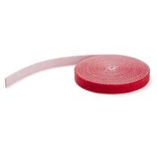 StarTech.com 25ft Hook and Loop Roll - Cut-to-Size Reusable Cable Ties - Bulk Industrial Wire Fastener Tape Adjustable Fabric Wraps Red  Resuable Self Gripping Cable Management Straps
