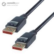 connektgear 1m V1.4 8K DisplayPort Connector Cable - Male to Male Gold Lockable Connectors image