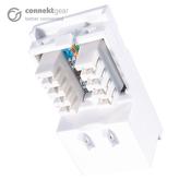 connektgear Single IDC RJ45 Shuttered Module 25 x 50mm Cat6 - White