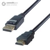 connektgear 2m DisplayPort to HDMI Connector Cable - Male to Male Gold Connectors image