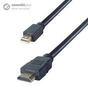 connektgear 2m Mini DisplayPort to HDMI Connector Cable - Male to Male Gold Connectors image