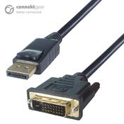 connektgear 2m DisplayPort to DVI-D Connector Cable - Male to Male Gold Connectors image
