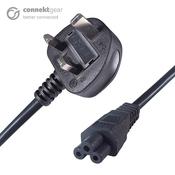 connektgear 2m UK Mains Power Cable UK Plug to C5 Cloverleaf Socket image