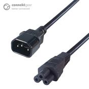 connektgear 15cm Mains Power Adapter C14 Plug to C5 Cloverleaf Socket image
