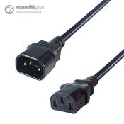 connektgear 0.5m Mains Extension Power Cable C14 Plug to C13 Socket image