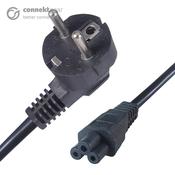 connektgear 2m European Mains Power Cable Schuko Plug to C5 Cloverleaf Socket image