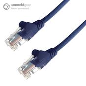connektgear 1m RJ45 CAT5e UTP Stranded Flush Moulded Network Cable - 24AWG - Blue image