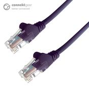 connektgear 0.5m RJ45 CAT5e UTP Stranded Flush Moulded Network Cable - 24AWG - Purple image