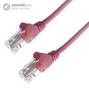 connektgear 1m RJ45 CAT5e UTP Stranded Flush Moulded Network Cable - 24AWG - Pink image