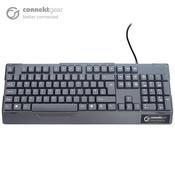 connektgear KB232 USB Standard UK Layout Keyboard - Water Resistant - Black image