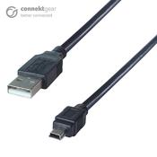 connektgear 2m USB 2 Connector Cable A Male to B Mini 5 Pin Male - High Speed image