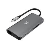 Adesso AUH-4030 laptop dockport replicator USB 3.2 Gen 1 3.1 Gen 1 Type-C Grey image