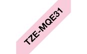 Brother TZE-MQE31 Labelling Tape Black on Pink 12mm W 8m L image