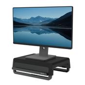 Fellowes Computer Monitor Stand with 3 Height Adjustments - Breyta Monitor Riser with Cable Management - Ergonomic Adjustable Monitor Stand for Computers - Max Weight 15KG - Black image