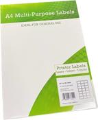 A4 Multipurpose Labels 21 Per Sheet 63.5 x 38mm White Pk of 100