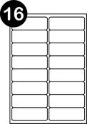 A4 Multipurpose Labels 16 Per Sheet 99.1 x 33.9mm White Pk of 100 sheets 1600 labels