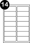 A4 Multipurpose Labels 14 Per Sheet 99.1 x 38.1mm White Pk of 100 sheets 1400 labels