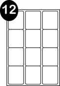 A4 Multipurpose Labels 12 Per Sheet 72 x 63.5mm White Pk of 100 Sheets 1200 labels