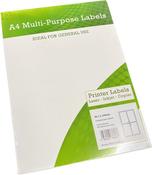 A4 Multipurpose Labels 4 Per Sheet 139 x 99.1mm White Pk of 100