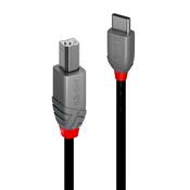 Lindy 3m USB 2.0 Type C to B Cable Anthra Line image