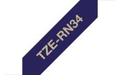Brother TZE-RN34 label-making tape Gold on navy image
